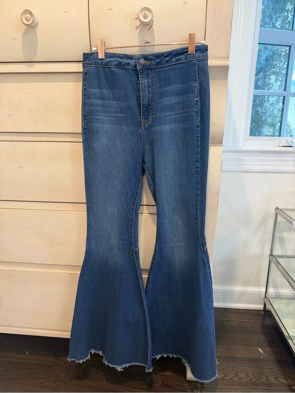 Free People Indigo Flare High-Waist Wide-Leg Jeans